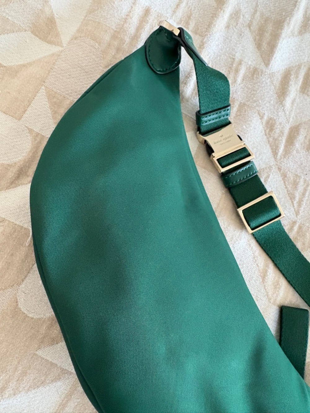 kate spade emerald green nylon crossbody with gold hardware - Picture 4 of 12